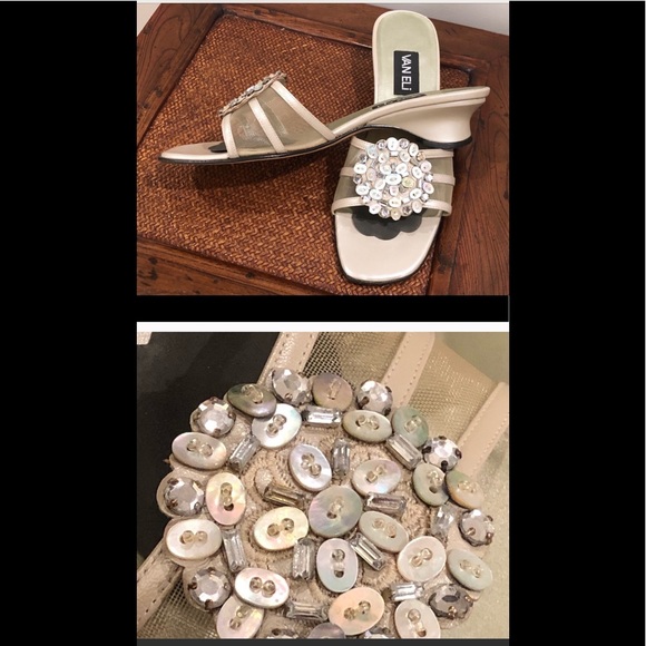 VanEli Embellished Slide Sandals 10M - Picture 1 of 8